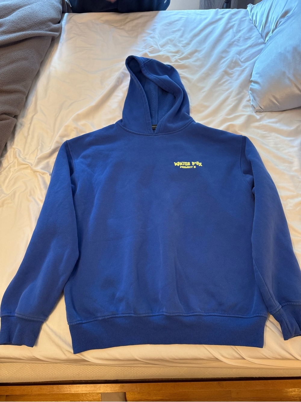 White Fox Boutique Royal Blue Pullover Hoodie with Chest Logo